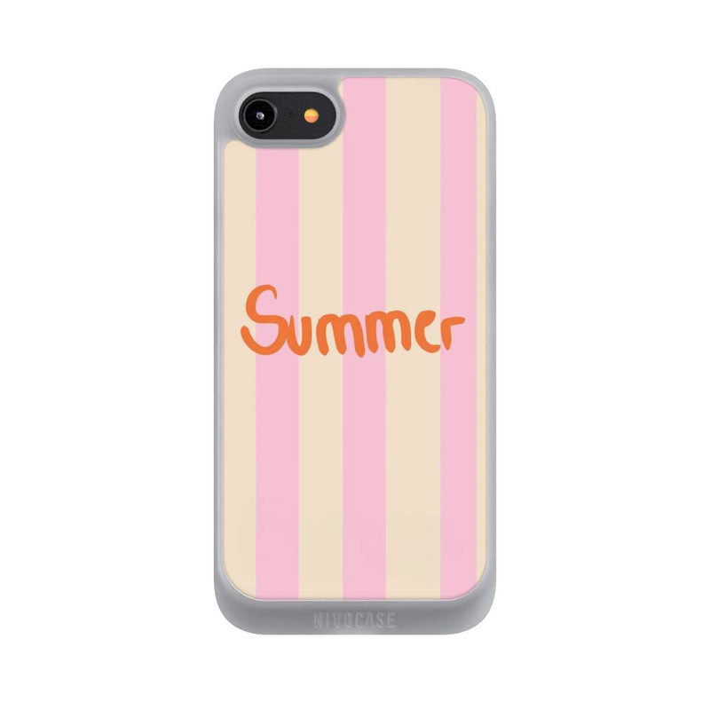 iPhone 7 NIVOpure Summer- Rosa und Orange Streifen Hintergrund