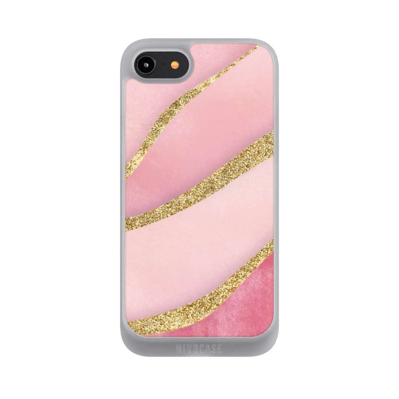 iPhone 7 NIVOpure Pink Marble Goldprint Stripes