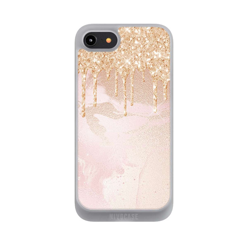 iPhone 8 NIVOpure  Roségoldener Glitzer Tropfen Look