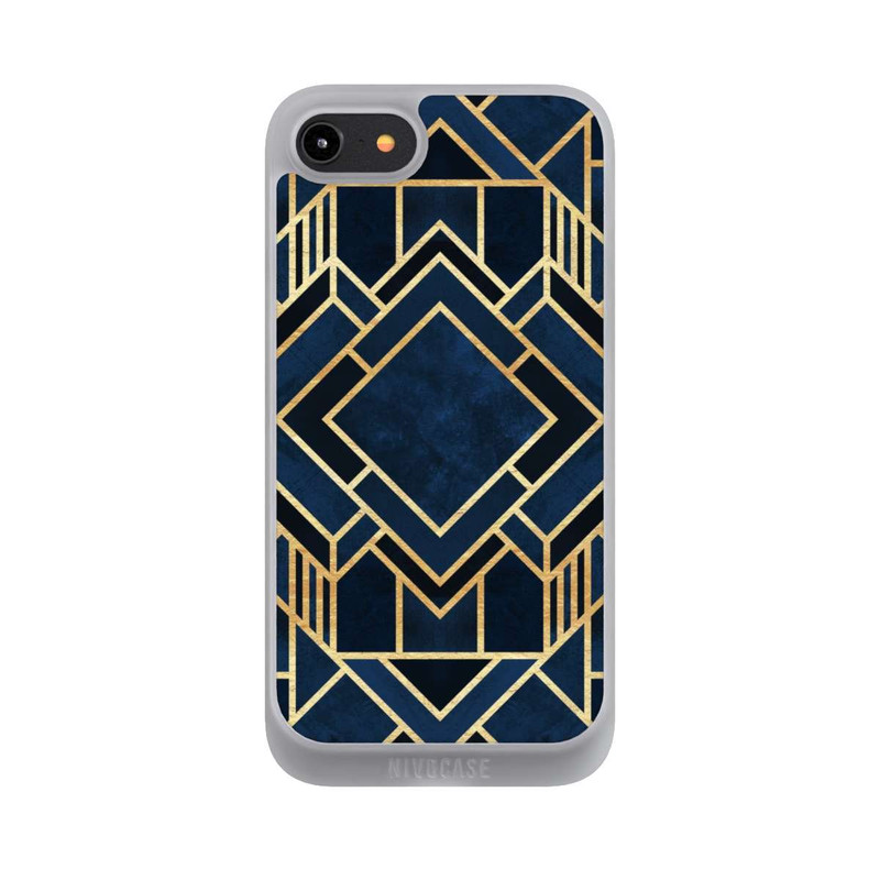 iPhone 8 NIVOpure Kunst Deko Blau Golddruck