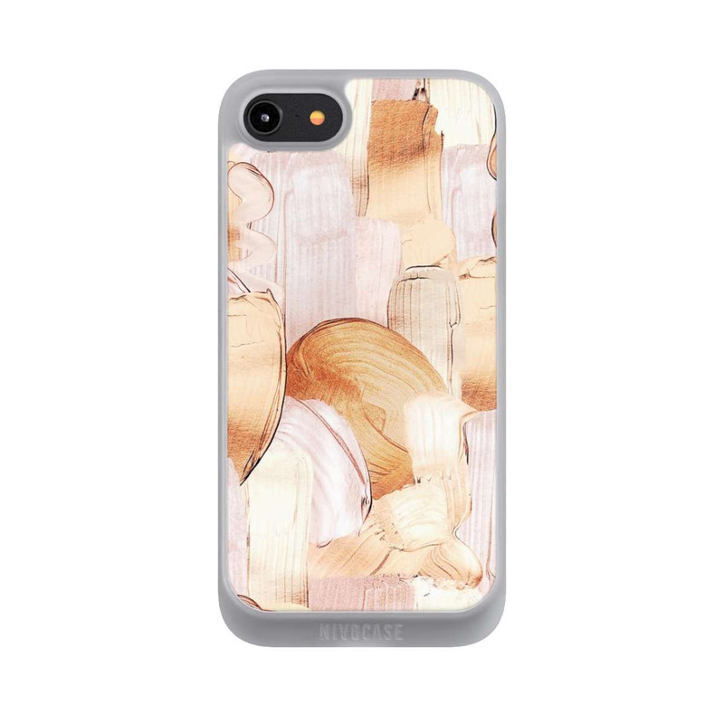 iPhone 8 NIVOpure Weiß/Gold Pinsel Muster