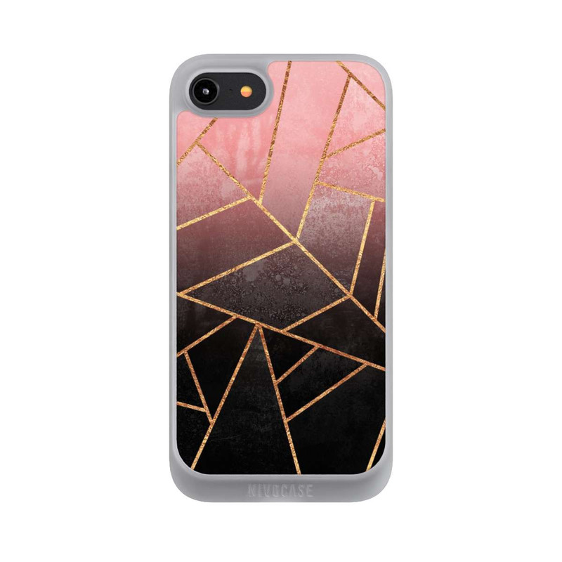 iPhone 8 NIVOpure Pink And Black Stone Gold Print