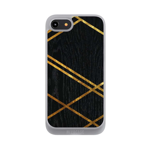 Apple iPhone 8 NIVOpure Schwarzes geometrisches Muster Goldene Streifen