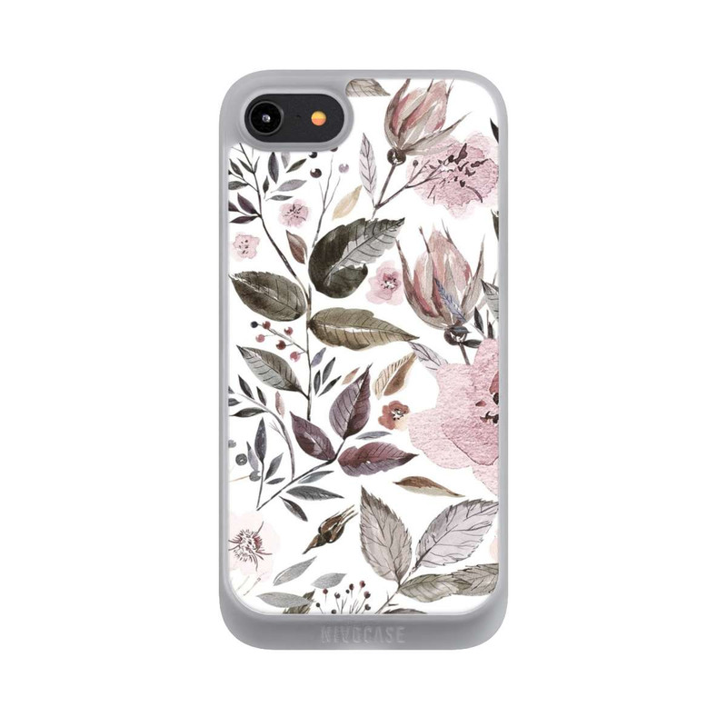 iPhone 8 NIVOpure Aquarelle Fleurs Roses Brunes