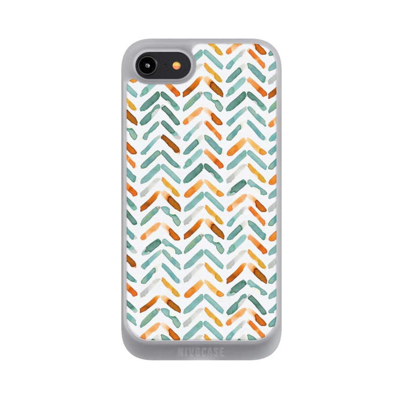 iPhone 8 NIVOpure Élégant Automne Chevron Bleu Orange