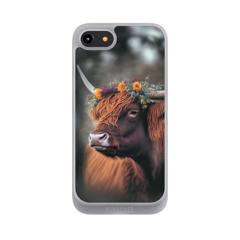 iPhone 8 NIVOpure Hochland Rind mit Blumen mit KI