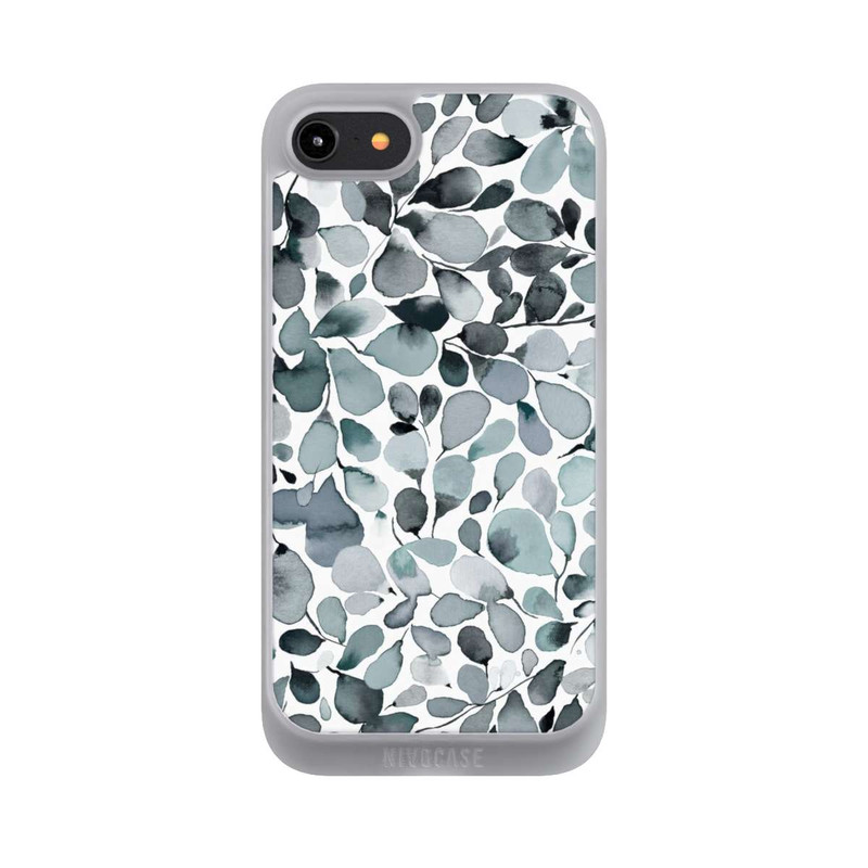 iPhone 8 NIVOpure Eukalyptus Aquarell Blätter Grau