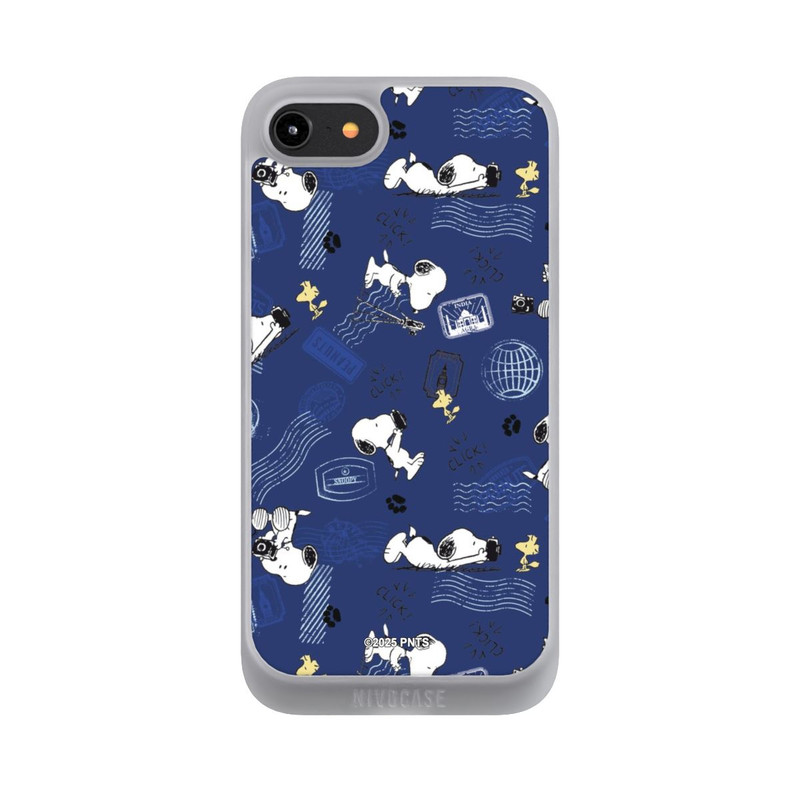 iPhone 8 NIVOpure Peanuts Travel Stamps Pattern Blue