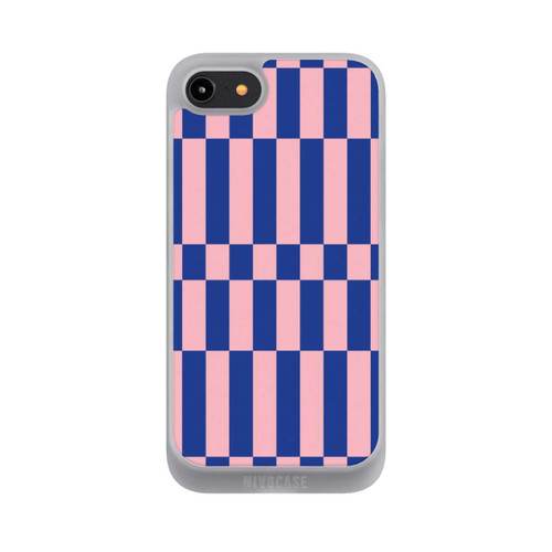 Apple iPhone 8 NIVOpure Checked Abstract Bold Electric Blue and Pink Color Block