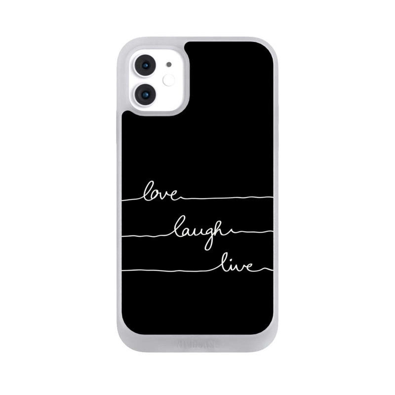 iPhone 11 NIVOpure Love Laugh Live weiß/schwarz