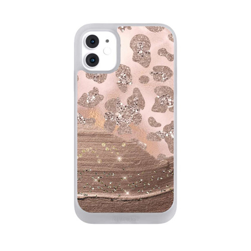 Apple iPhone 11 NIVOpure Silberner Leoparden Glitzerlook