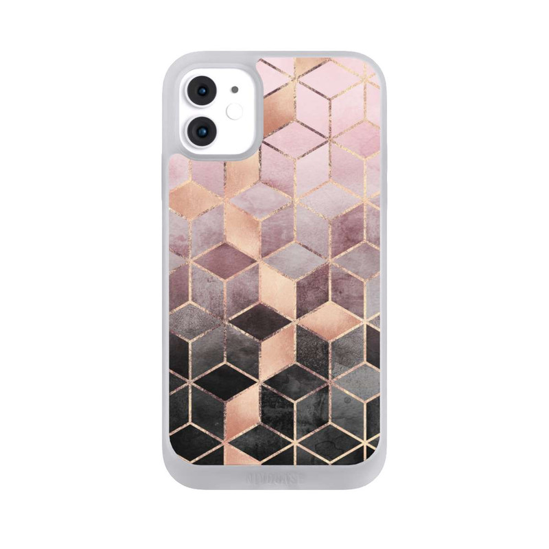 iPhone 11 NIVOpure Pink-grauer Farbverlauf Würfel Druck