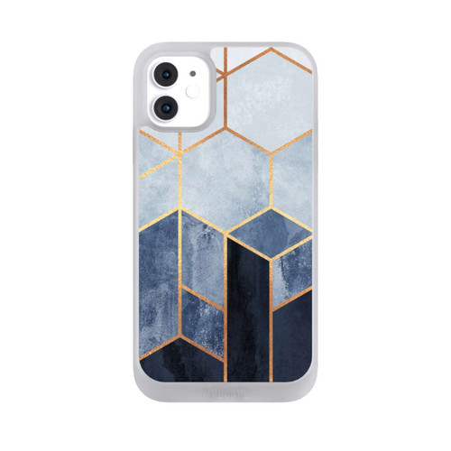 Apple iPhone 11 NIVOpure Blauer Farbverlauf Sechsecke Golddruck