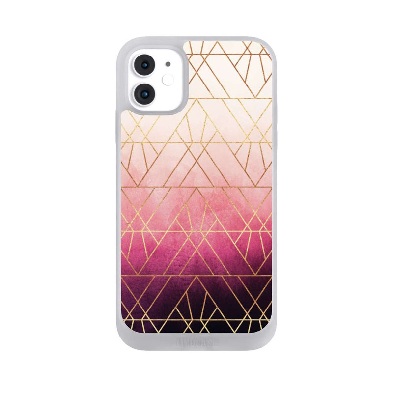 iPhone 11 NIVOpure Pink Ombre Dreiecke Golddruck