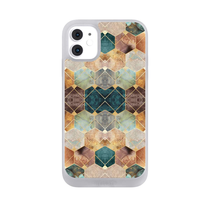iPhone 11 NIVOpure Naturfarbene Sechsecke und Diamanten