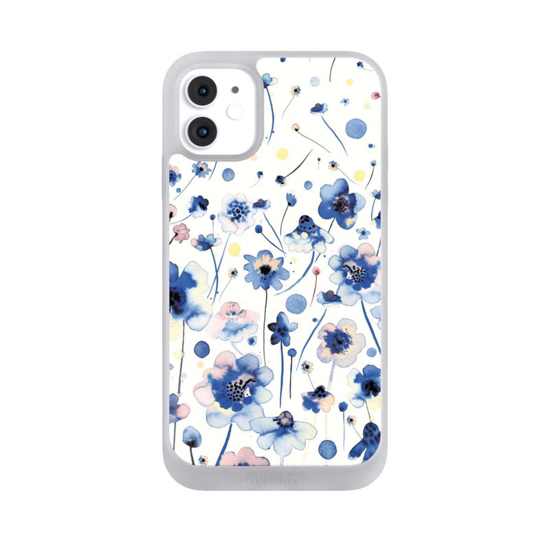 iPhone 11 NIVOpure Aquarelltinte blaue Blumen
