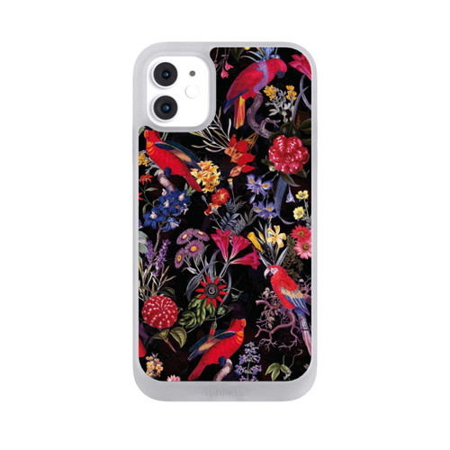 Apple iPhone 11 NIVOpure Dunkle Blumen und Papageien
