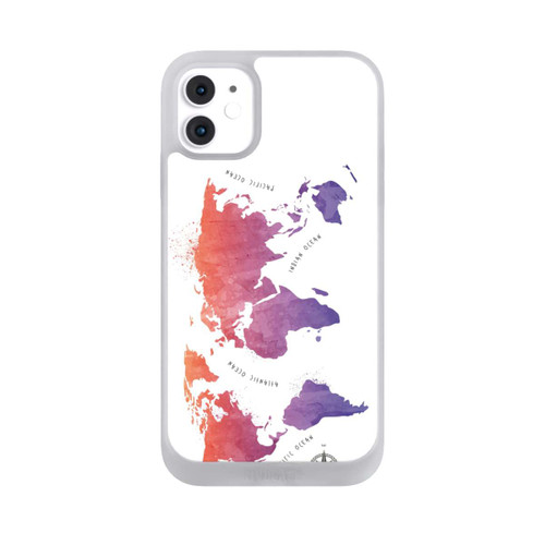 Apple iPhone 11 NIVOpure Worldmap (Watercolor) white