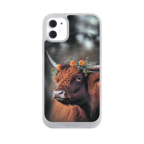 Apple iPhone 11 NIVOpure Vache des Highlands avec des fleurs avec IA