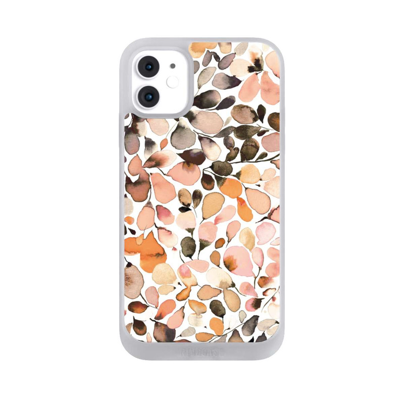 iPhone 11 NIVOpure Eukalyptus Aquarellblätter Dunkelbraun Herbst