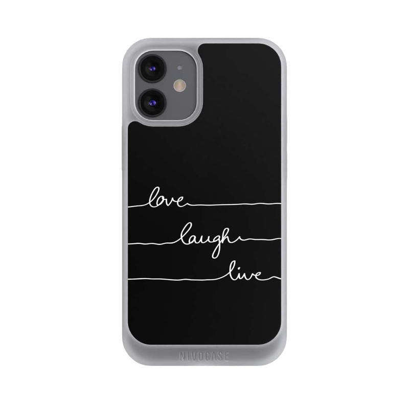 iPhone 12 mini NIVOpure Love Laugh Live weiß/schwarz