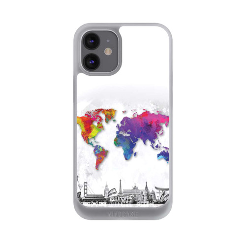 Apple iPhone 12 mini NIVOpure Weltkarte mit Skyline