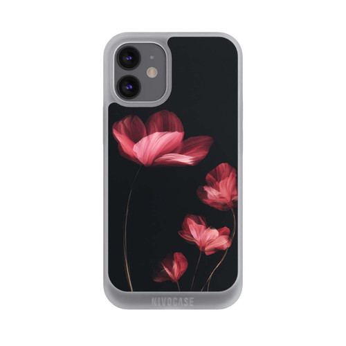 Apple iPhone 12 mini NIVOpure Burgunder Blüten schwarz