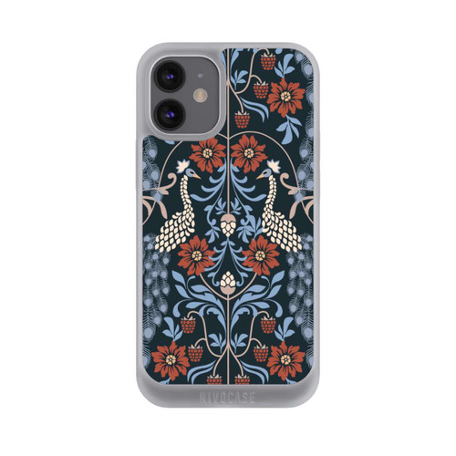 Apple iPhone 12 mini NIVOpure Vintage Peacock Garden Arts and Crafts Floral Dark