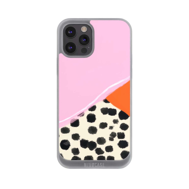 iPhone 12 Pro NIVOpure Rosa und Orange Gepunkteter Hintergrund