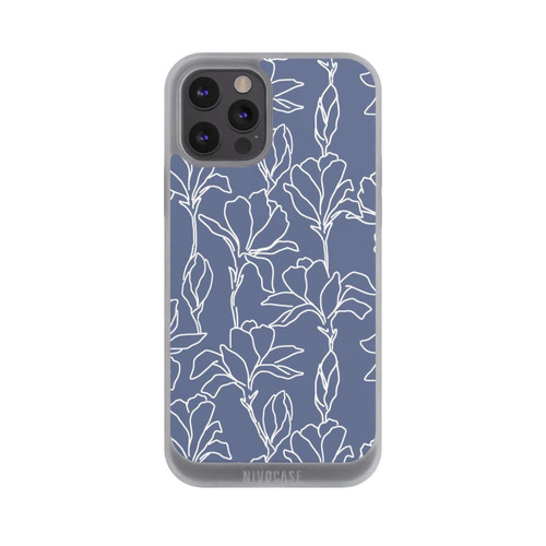 Apple iPhone 12 Pro NIVOpure Flower Silhouettes on Blue