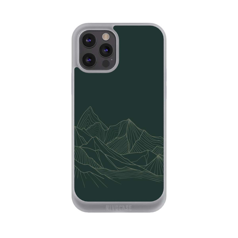 iPhone 12 Pro NIVOpure Berg Line Art Grün