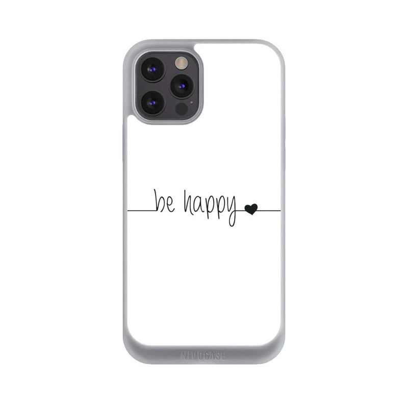 iPhone 12 Pro Max NIVOpure Be Happy Weisser Hintergrund