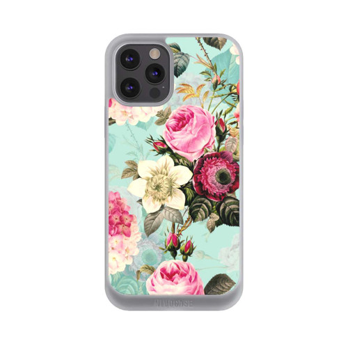 Apple iPhone 12 Pro Max NIVOpure Turquoise Wallpaper Roses