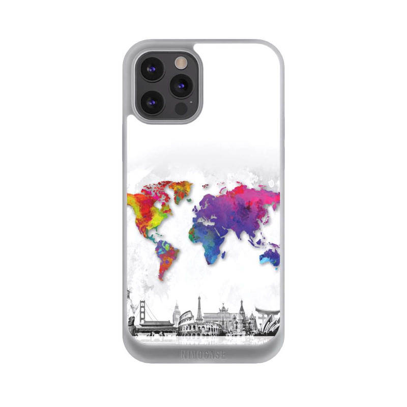 iPhone 12 Pro Max NIVOpure Weltkarte mit Skyline