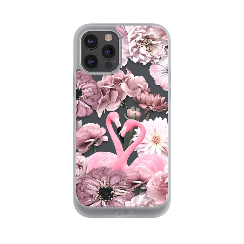 iPhone 12 Pro Max NIVOpure Flamants roses en motif de fleurs