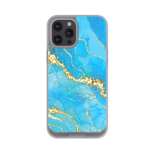 Apple iPhone 12 Pro Max NIVOpure Türkis-goldene Tapete