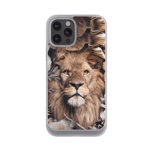 Apple iPhone 12 Pro Max NIVOpure Löwe Blumenrahmen Beige