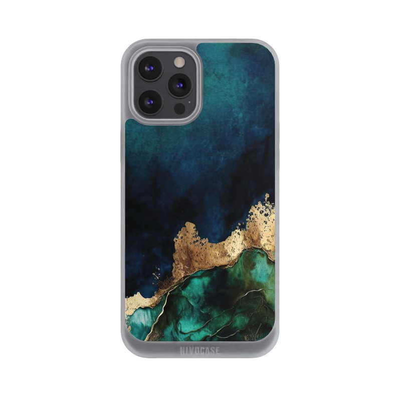 iPhone 12 Pro Max NIVOpure Bleu pétrole avec or