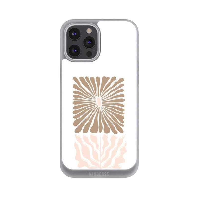 iPhone 12 Pro Max NIVOpure Fleur Boho Caramel sur Blanc