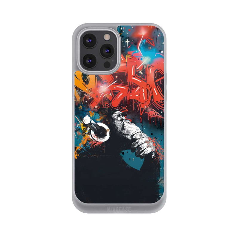 iPhone 12 Pro Max NIVOpure Affe Stereo Kopfhörer Graffiti Street Art