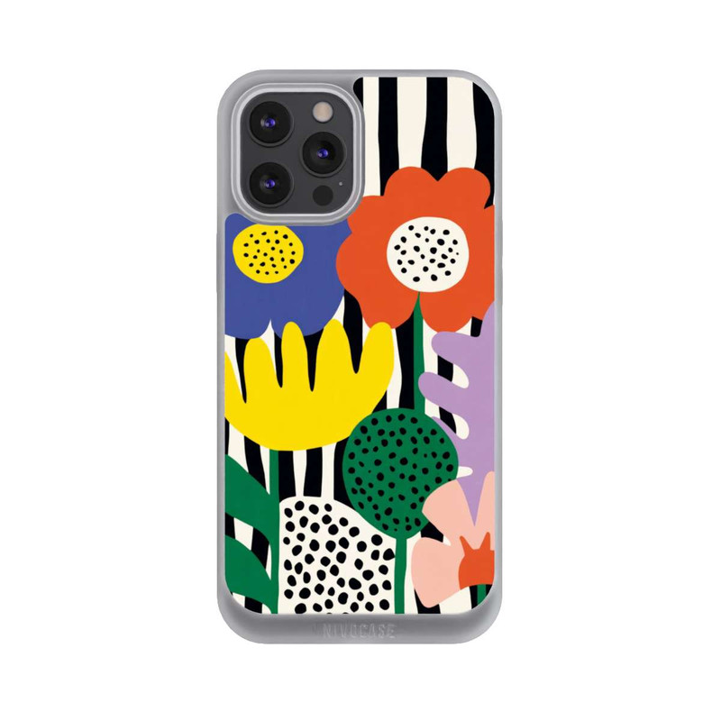 iPhone 12 Pro Max NIVOpure Flowers Striped Background