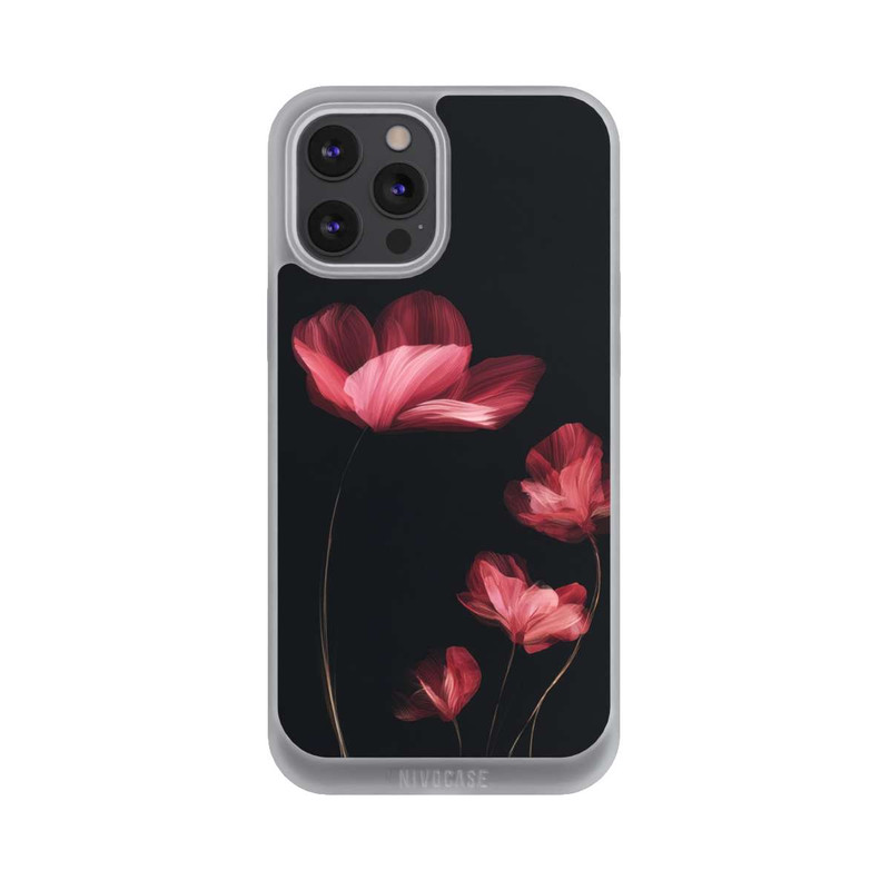 iPhone 12 Pro Max NIVOpure Fleurs Bordeaux Noires