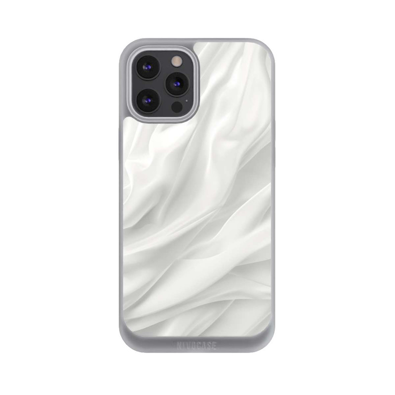 iPhone 12 Pro Max NIVOpure Texture Lisse Satinée Blanche avec IA