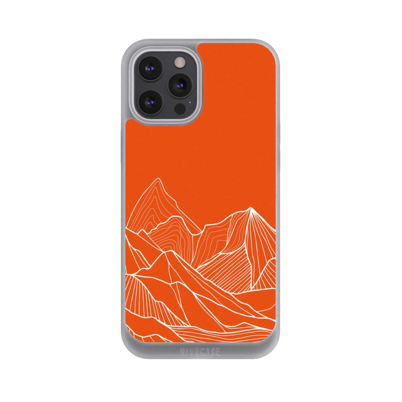 iPhone 12 Pro Max NIVOpure Dessin de contour de montagne orange
