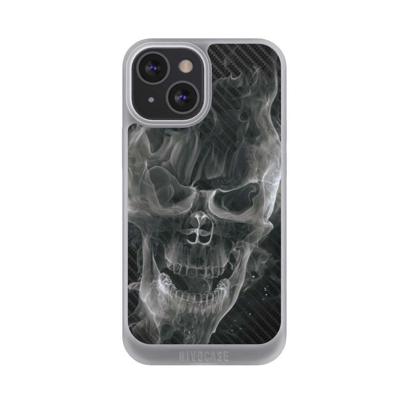 iPhone 13 Mini NIVOpure rauchender Totenkopf Carbon