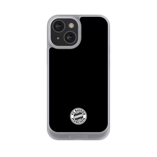 Apple iPhone 13 Mini NIVOpure Klassisches FCB Logo Klein - Weiß auf Schwarz