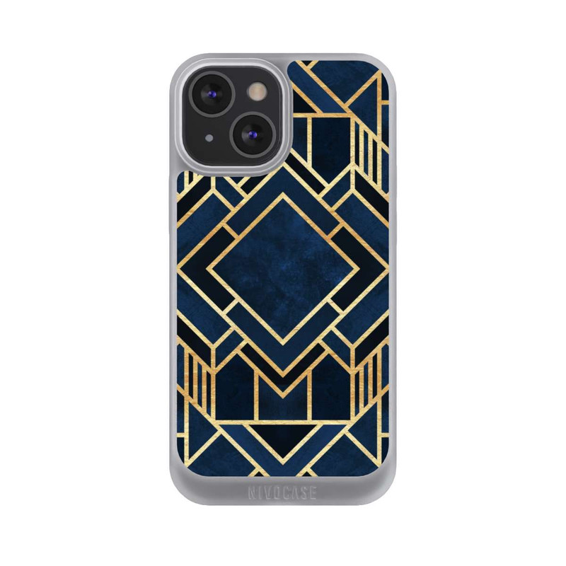 iPhone 13 Mini NIVOpure Kunst Deko Blau Golddruck