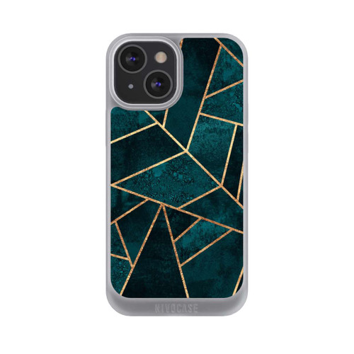 Apple iPhone 13 Mini NIVOpure Tief Blaugrün Stein Gold Druck