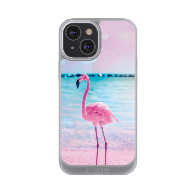 iPhone 13 Mini NIVOpure Rosa Flamingo am Meer