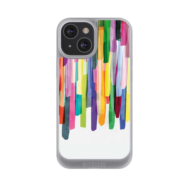 iPhone 13 Mini NIVOpure Rayures colorées fond blanc